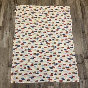 Vintage Disney Pixar Kids Baby Blanket Toddler Sheet 56”x 42” Cars AOP White